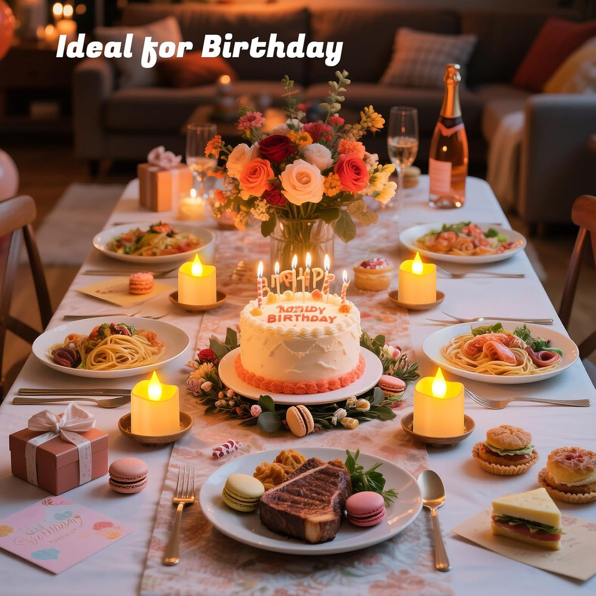 PChero Rechargeable Flameless Candles with Remote Timer & Charging Base