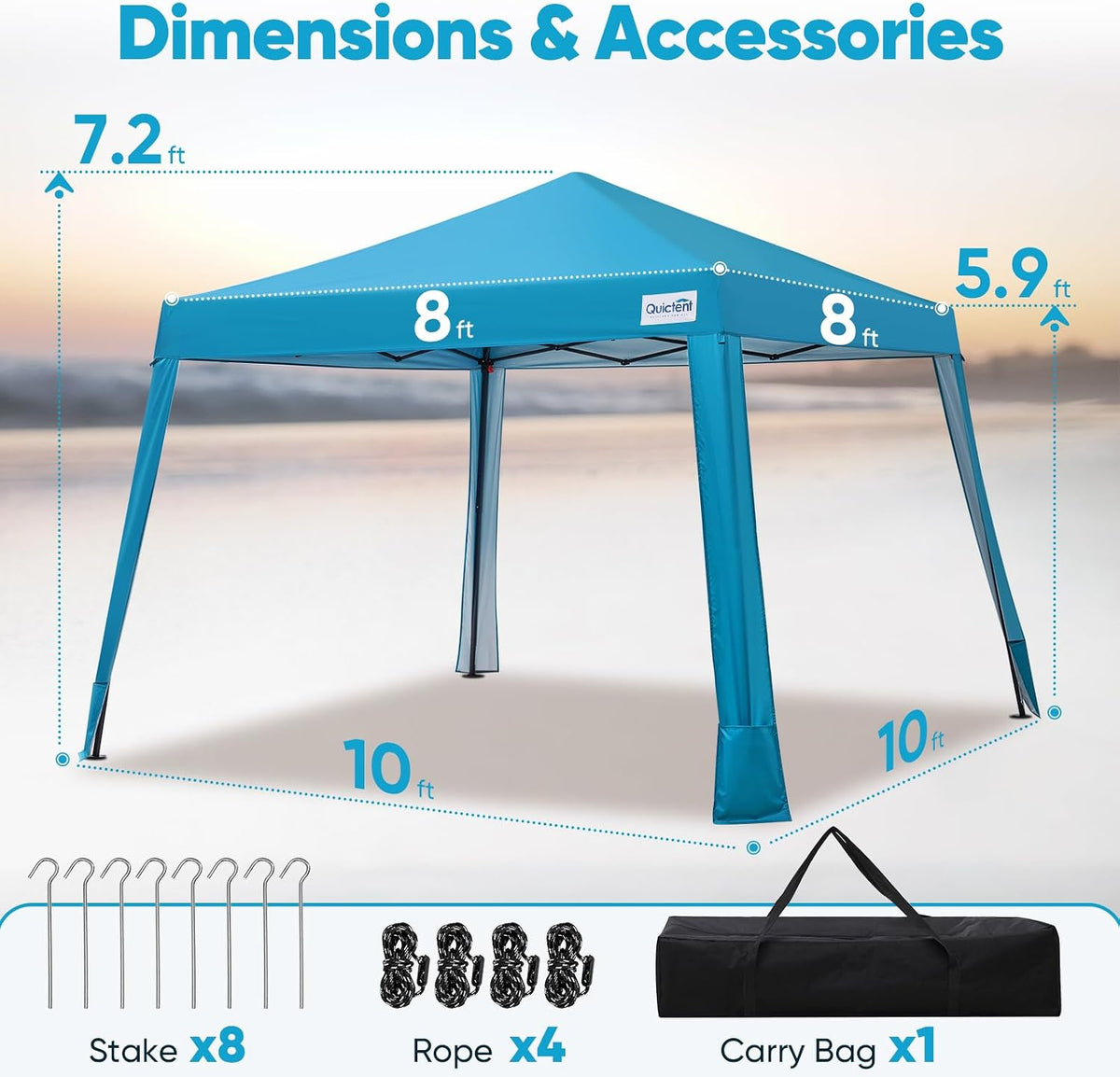 Quictent 10x10 Slant Leg Pop Up Canopy Tent