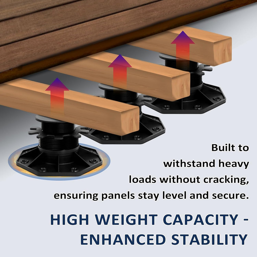 adjustable deck support pedestal, 1-3/16" to 2-3/4"(30-70mm), close-up detail