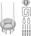 Athena Collection Hammock Chair with Hardware Kit & & Cozy Cushion, Gray