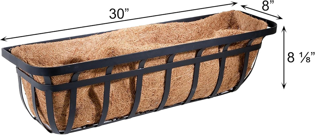BestNest Panacea 88557 Flat Iron Series Planter Boxes, Black, 30" L, 4 Pack