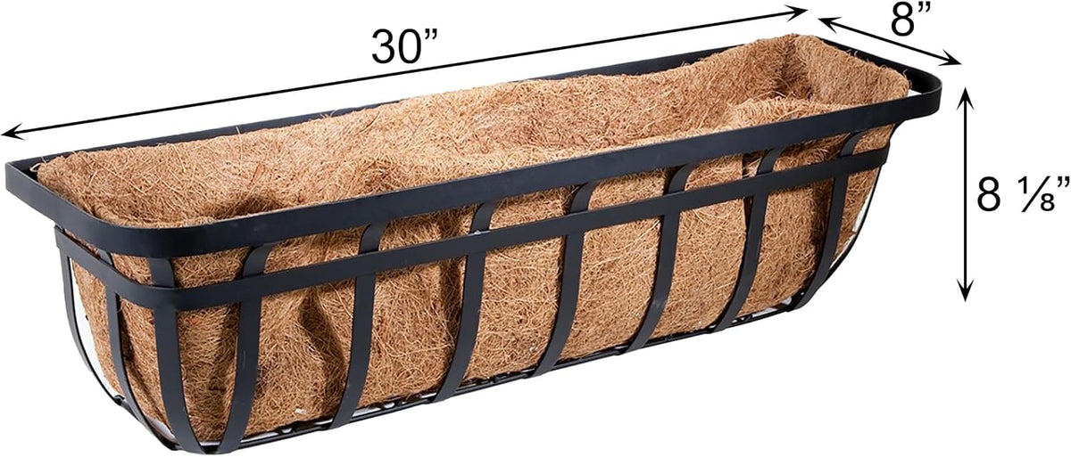 BestNest Panacea 88557 Flat Iron Series Planter Boxes, Black, 30" L, 4 Pack