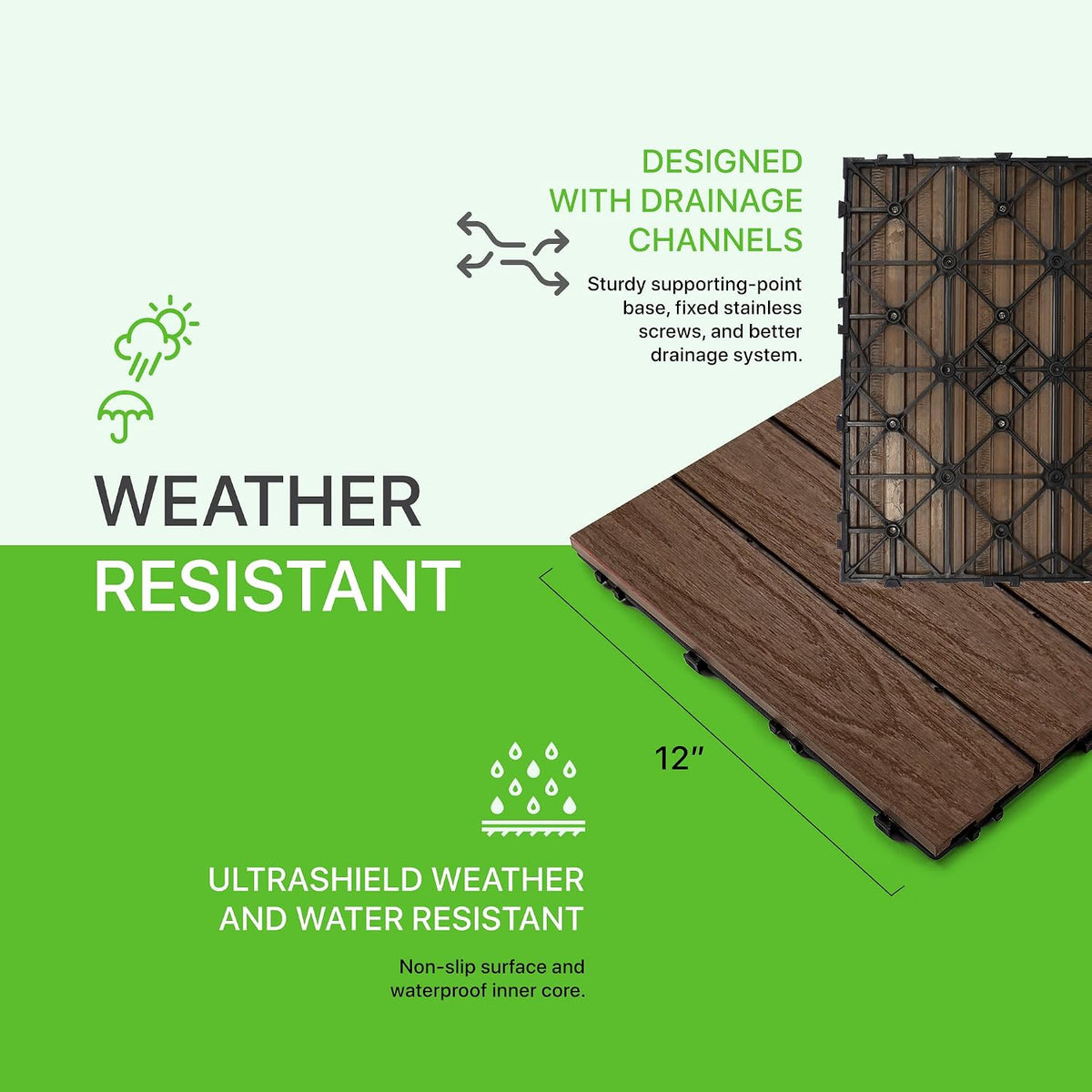 NewTechWood UltraShield Naturale 1 ft. x 1 ft. Composite Deck Tiles