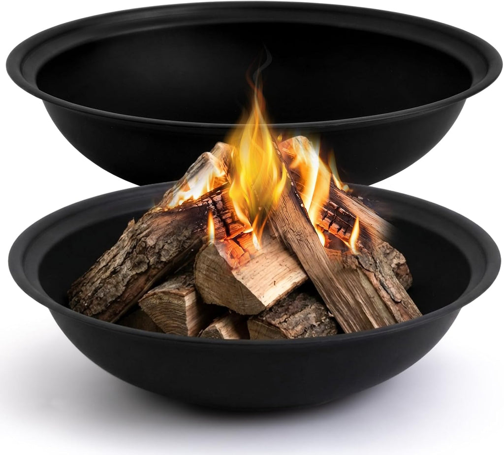 Maxdot 2 Pcs 23Inch Outdoor Fire Pit Bowl Replacement Insert, Carbon Steel
