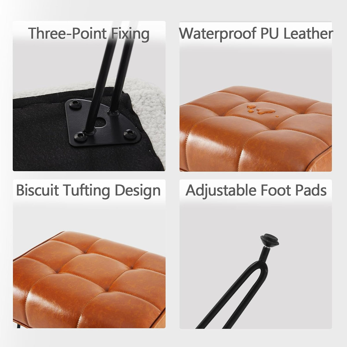 EBENCHICO PU Leather Vanity Stools, Vanity Stool Chairs for Makeup