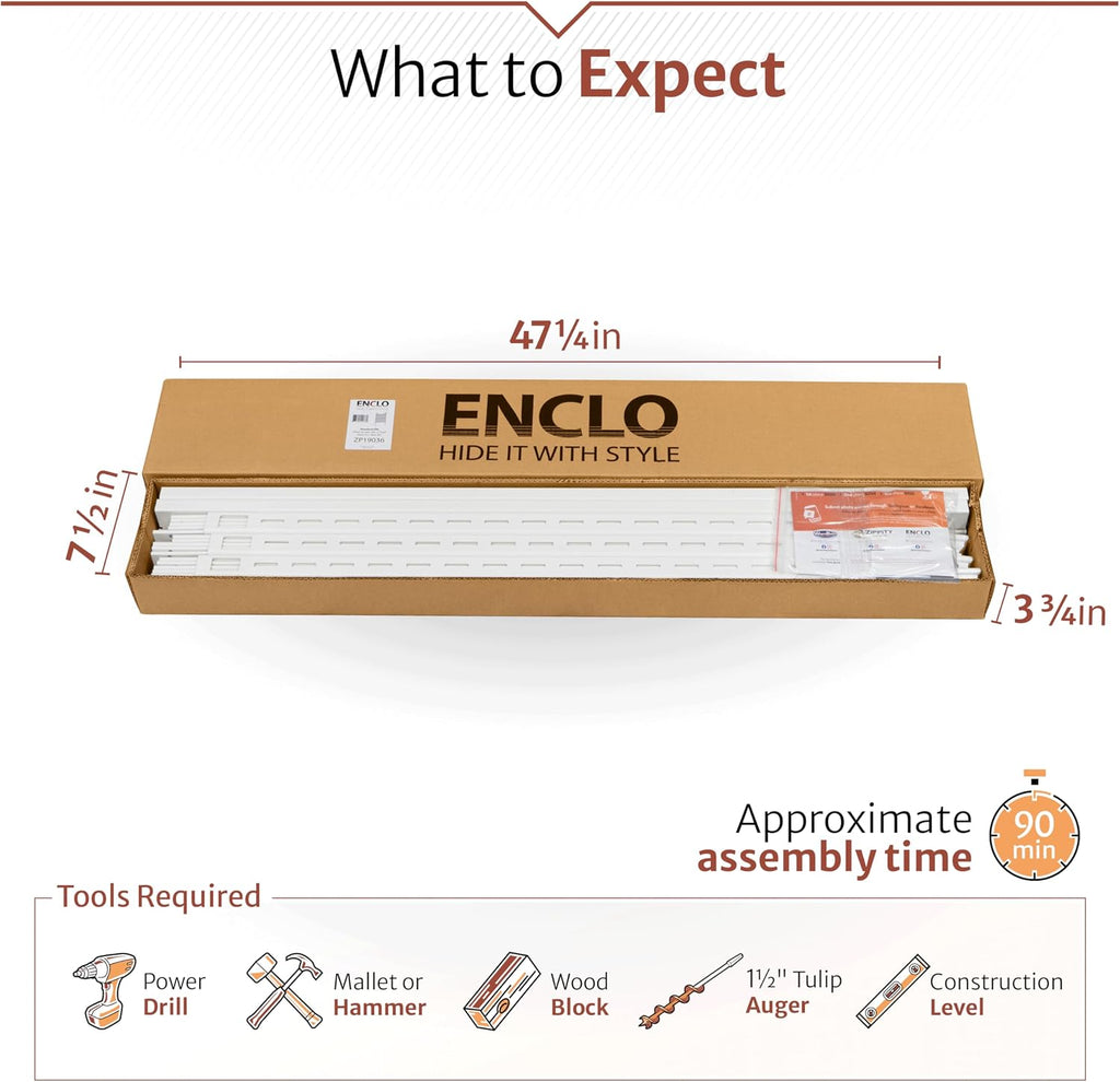 Enclo Huntersville Privacy Screen 2pk, White Vinyl DIY No Dig Kit