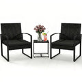 Murago 3-Piece Patio Bistro Set, Patio Conversation Set, New-Black/Black
