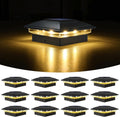VOLISUN Black Solar Post Cap Lights, Warm White Fence Lights 12 Pack