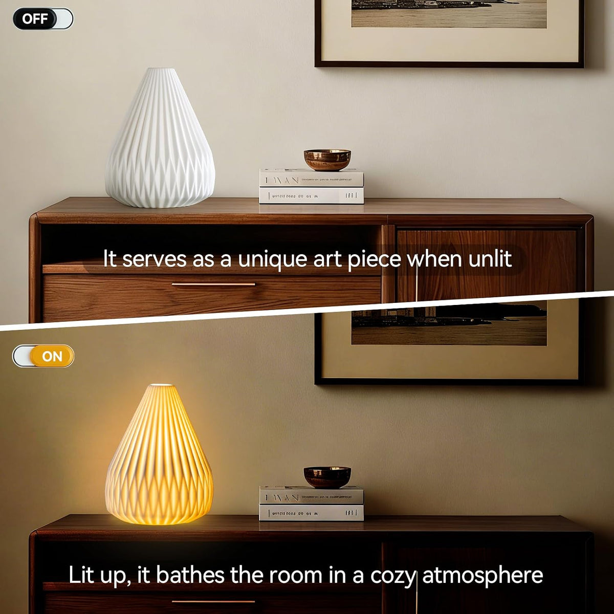 9.1" Decorative Ceramic Table Lamp Living Room,Bedroom,Corded,Bulb Included