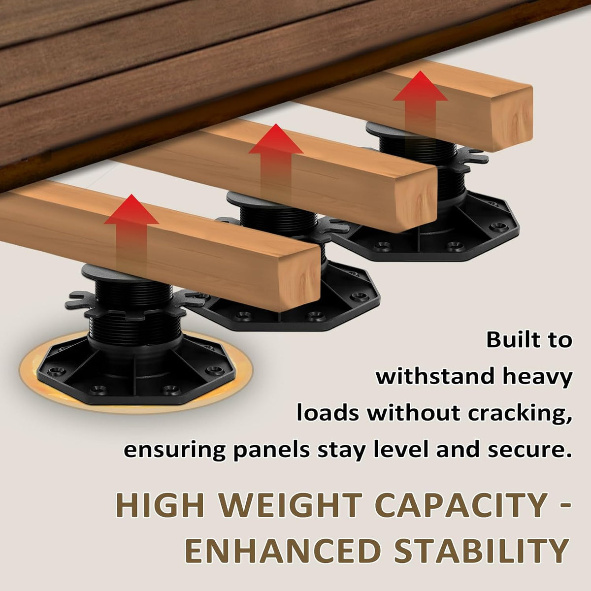 adjustable deck support pedestal kit 1-3/16" to 2-3/8", close-up detail