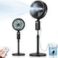 Ausic Outdoor Misting Fan for Patio, 【Max 50H】 Rechargeable Oscillating Fan