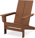 POLYWOOD Contemporary Modern Oversized Adirondack Chair in Teak