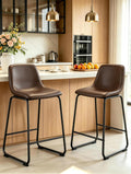 TAVR 24 inch Counter Height Stools Set of 2, Hold up to 500 lbs, Brown