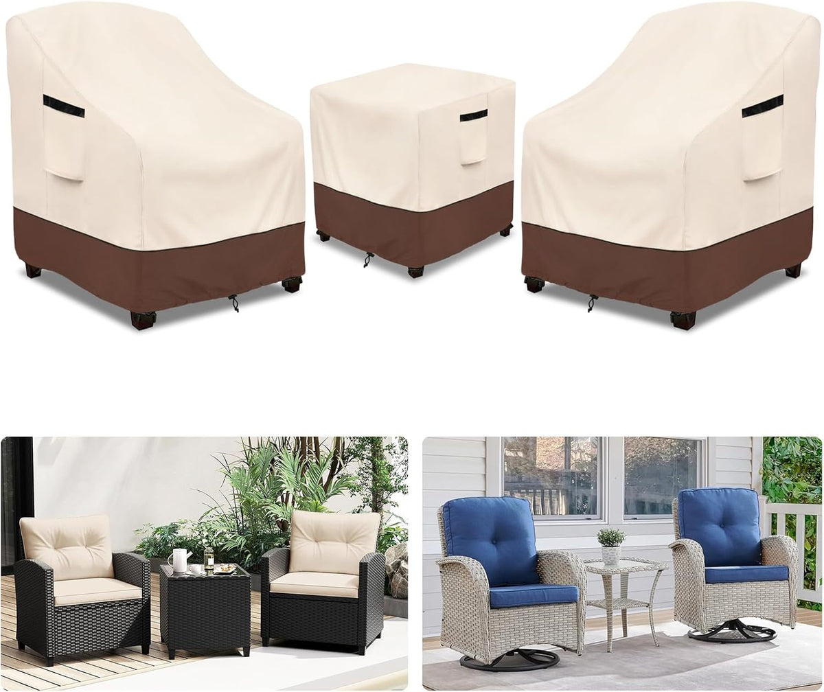 Patio Furniture Covers 3 Piece for 2 Chairs and Side Table