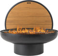 DENKOE 32 Inch Round Fire Pit Table with Fire Pit Grill, Extra Thick, Heavy Duty Fire Bowl, Deep Outdoor Firepit, Wood Burning Firepits for Outside Patio, Backyard Fire Pits, Large BBQ Pit