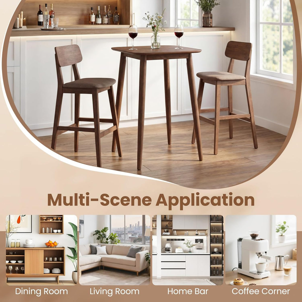 COSTWAY 36 Inch Counter Height Dining Table