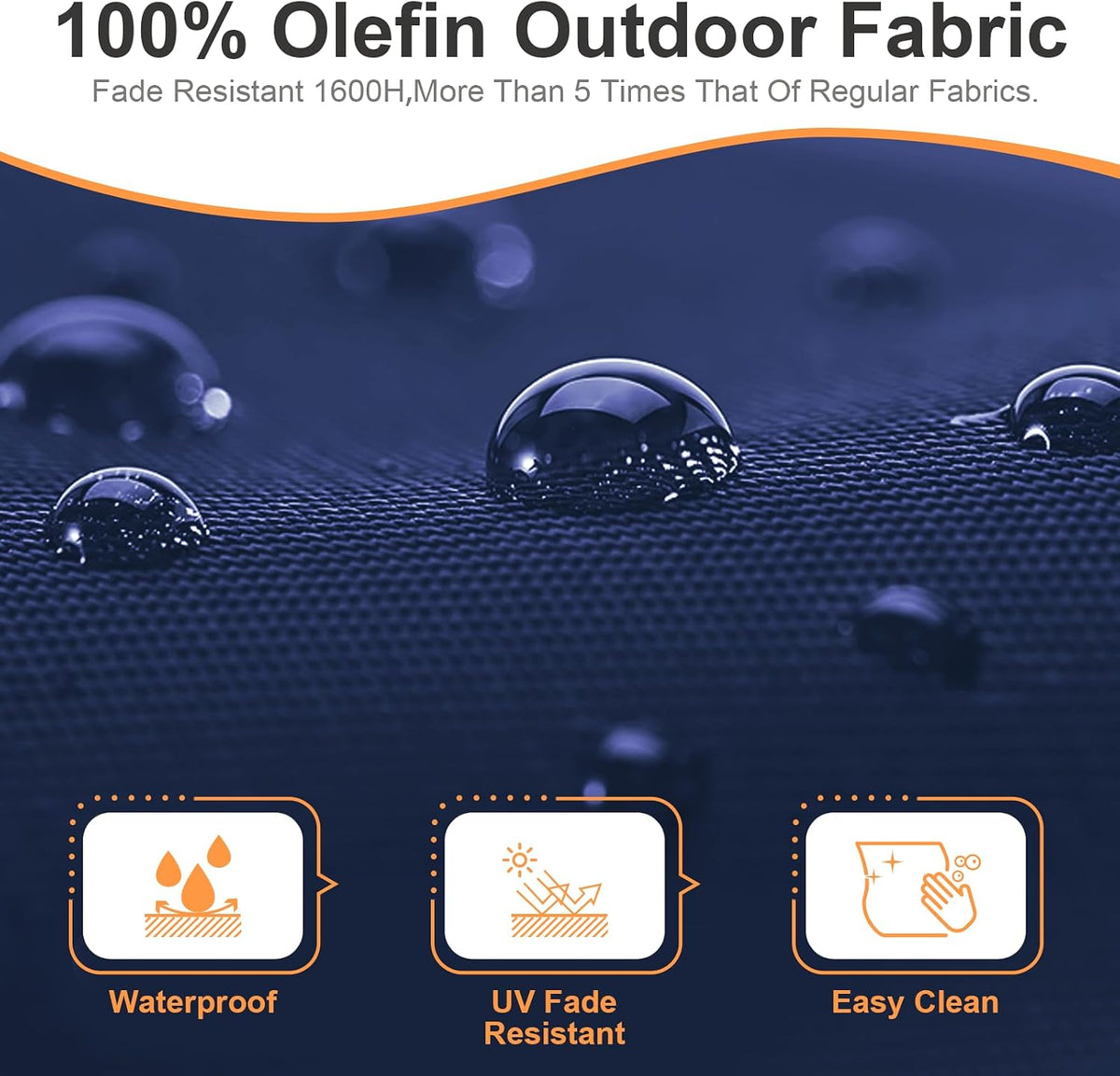 outdoor 66in round daybed replacement canopy cover,blue, close-up detail