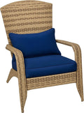 Outsunny Patio Wicker Adirondack Chair Outdoor Dark Blue