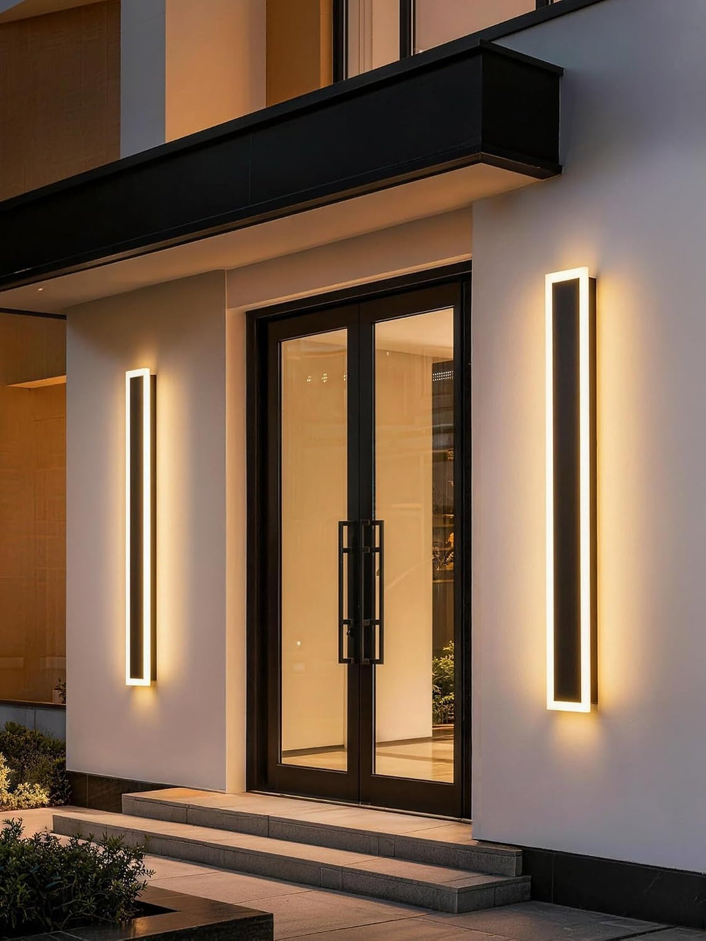 2-Pack Outdoor Modern Wall Lights, 3000K Exterior Lighting Fixture