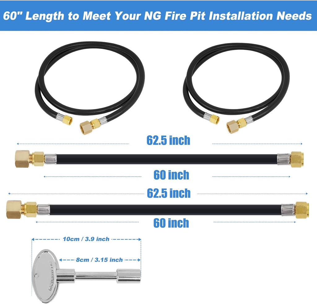 Skyflame Natural Gas Connection Hose, Complete NG Fire Pit Installation Kit