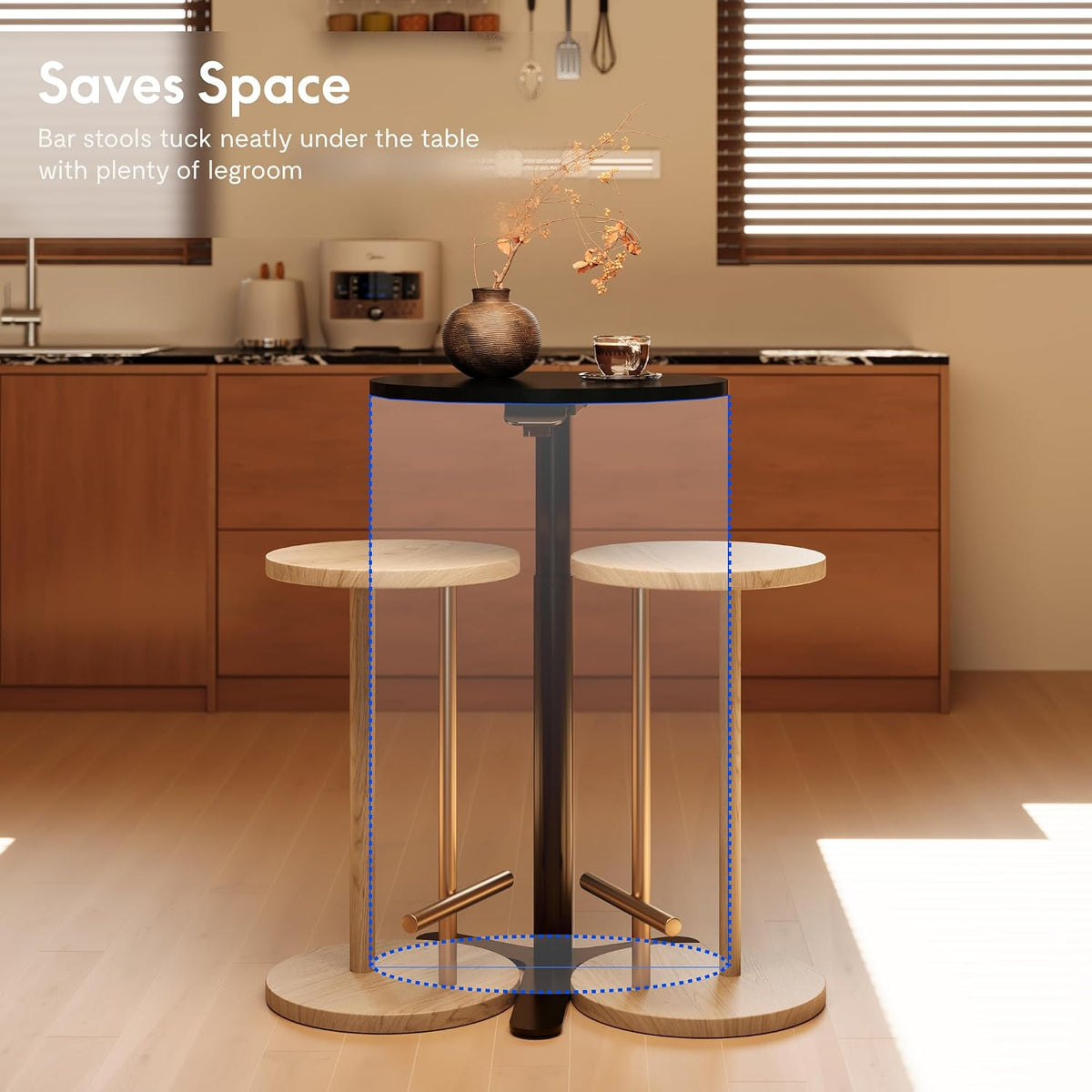 FLEXISPOT Gas Spring Lift Sit-to-Stand Table,20" Round Bar Table