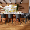 26" Black Bar Stools Set of 4, Swivel Kitchen Island Chairs