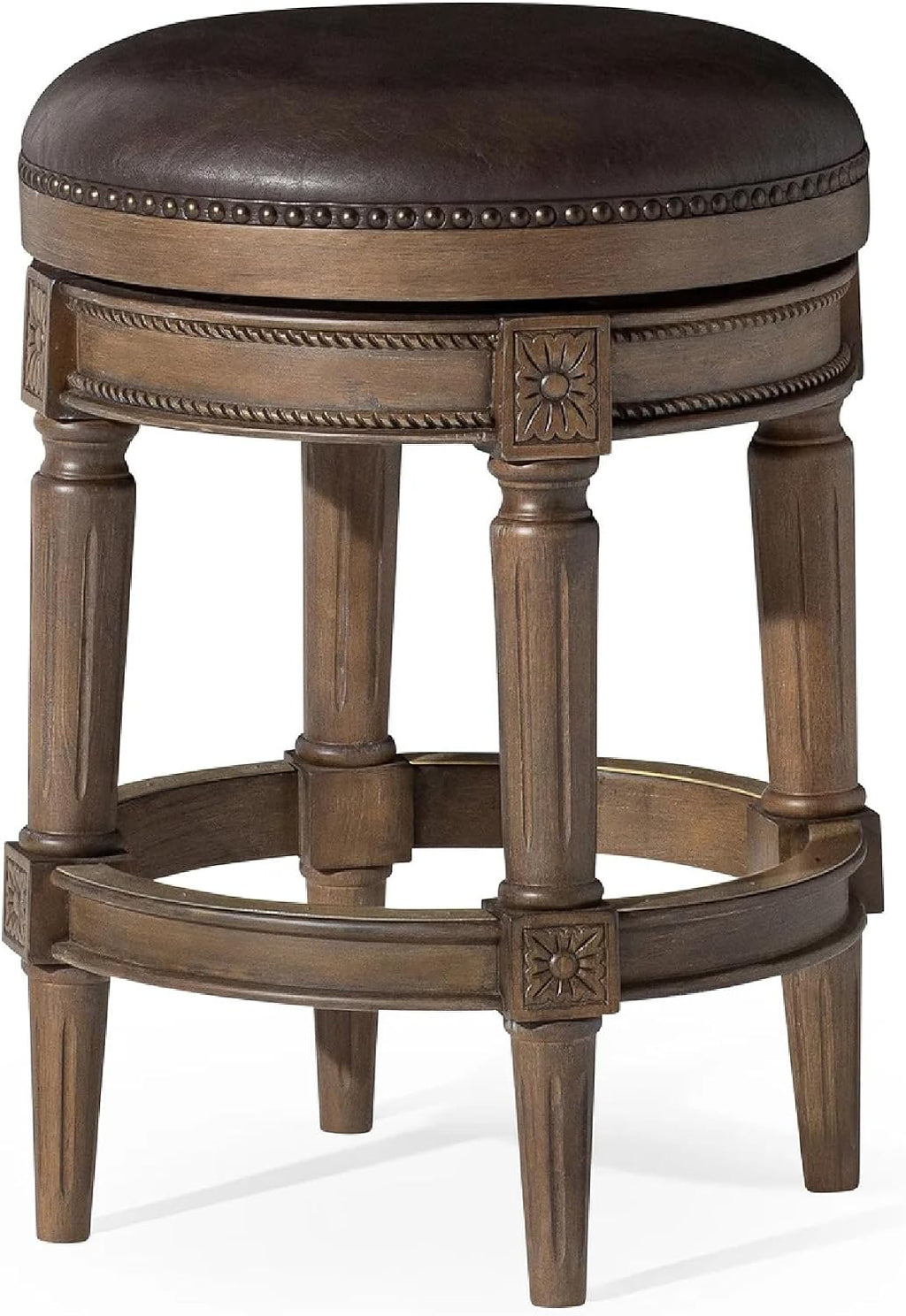 Maven Lane Pullman Backless Counter Stool, Brown, 26"