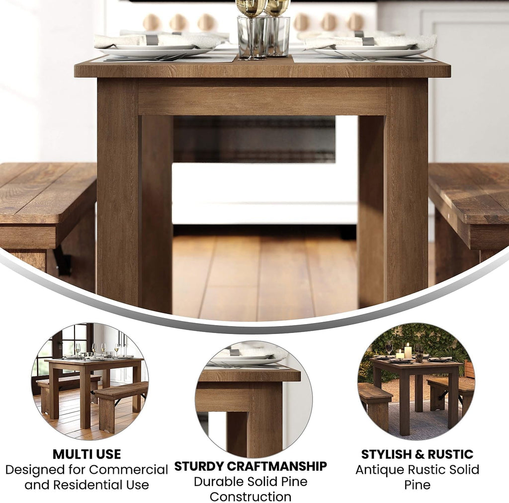 Flash Furniture Hercules 46x30 in Rectangular Dining Table