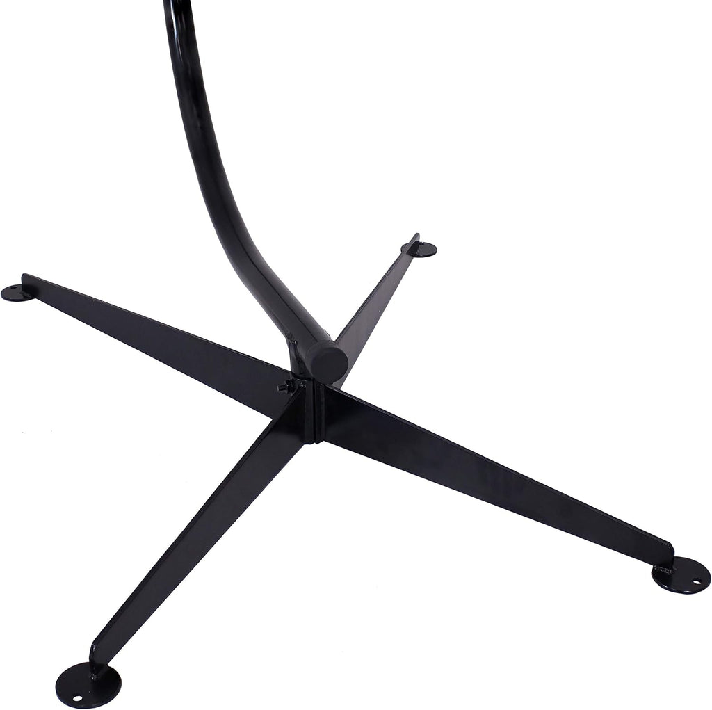 Sunnydaze Steel C-Stand for Hanging Hammock Chair, Black