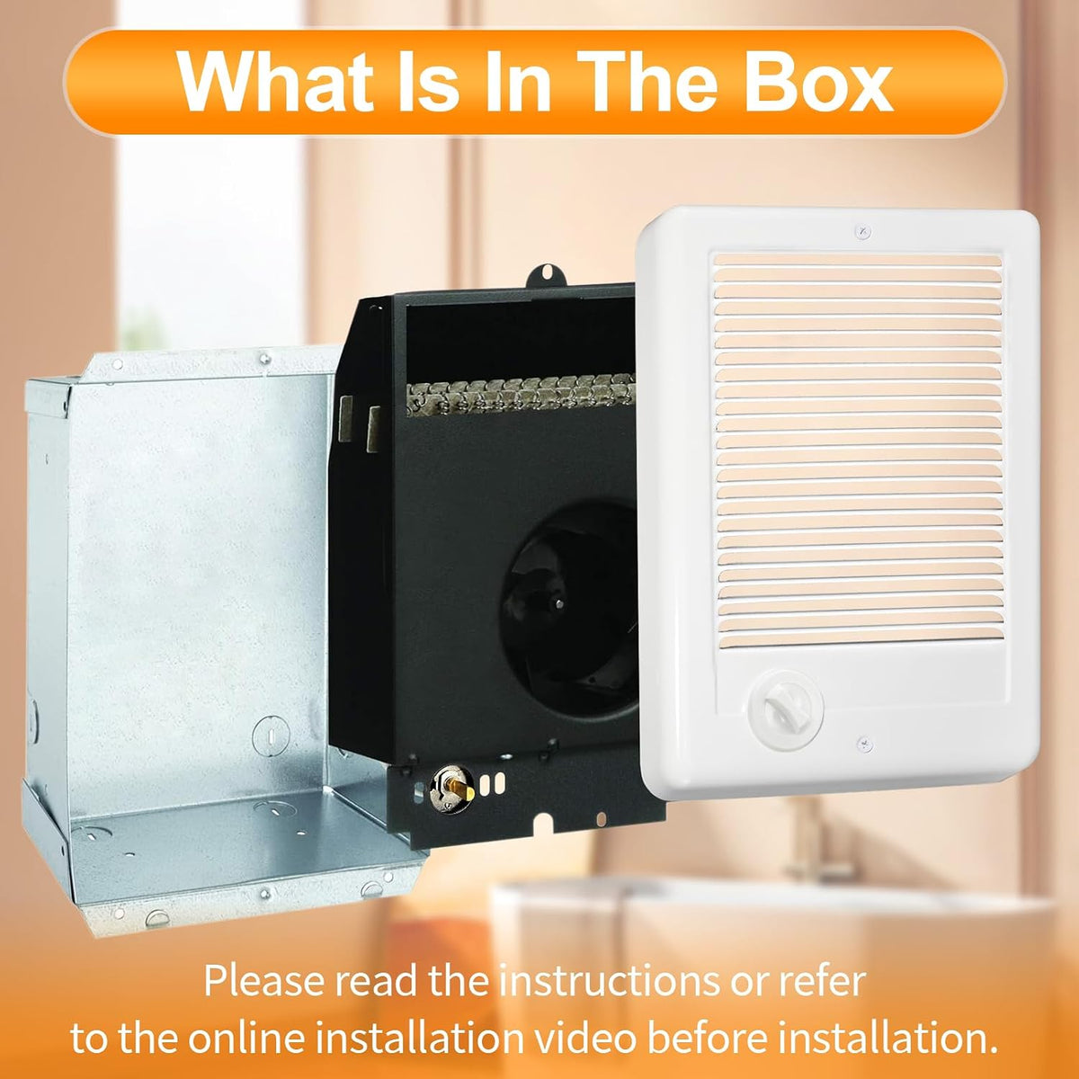 CSC151TW Electric Wall Heater Complete Unit With Thermostat