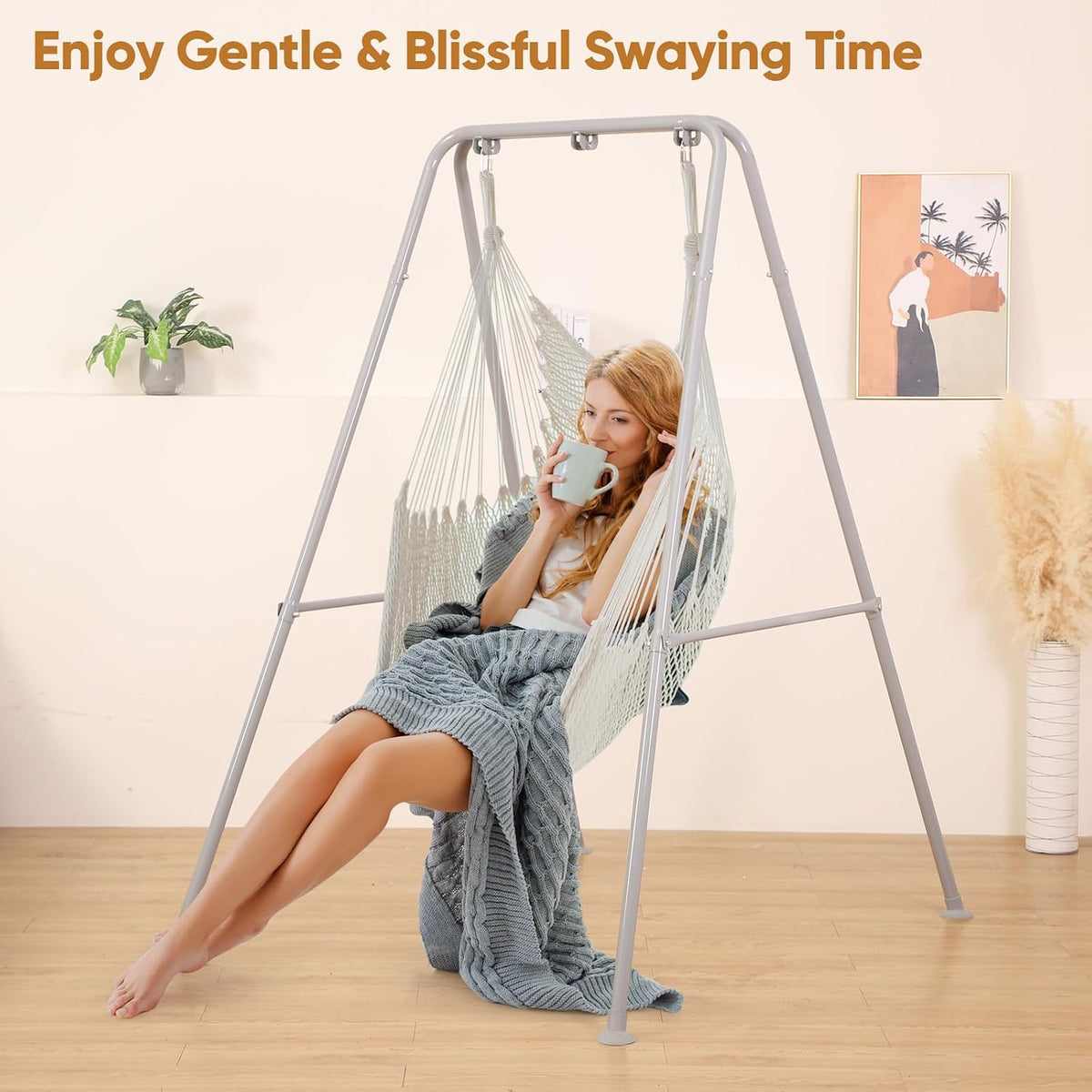foldable hammock stand, portable hammock chair stand, 300, close-up detail