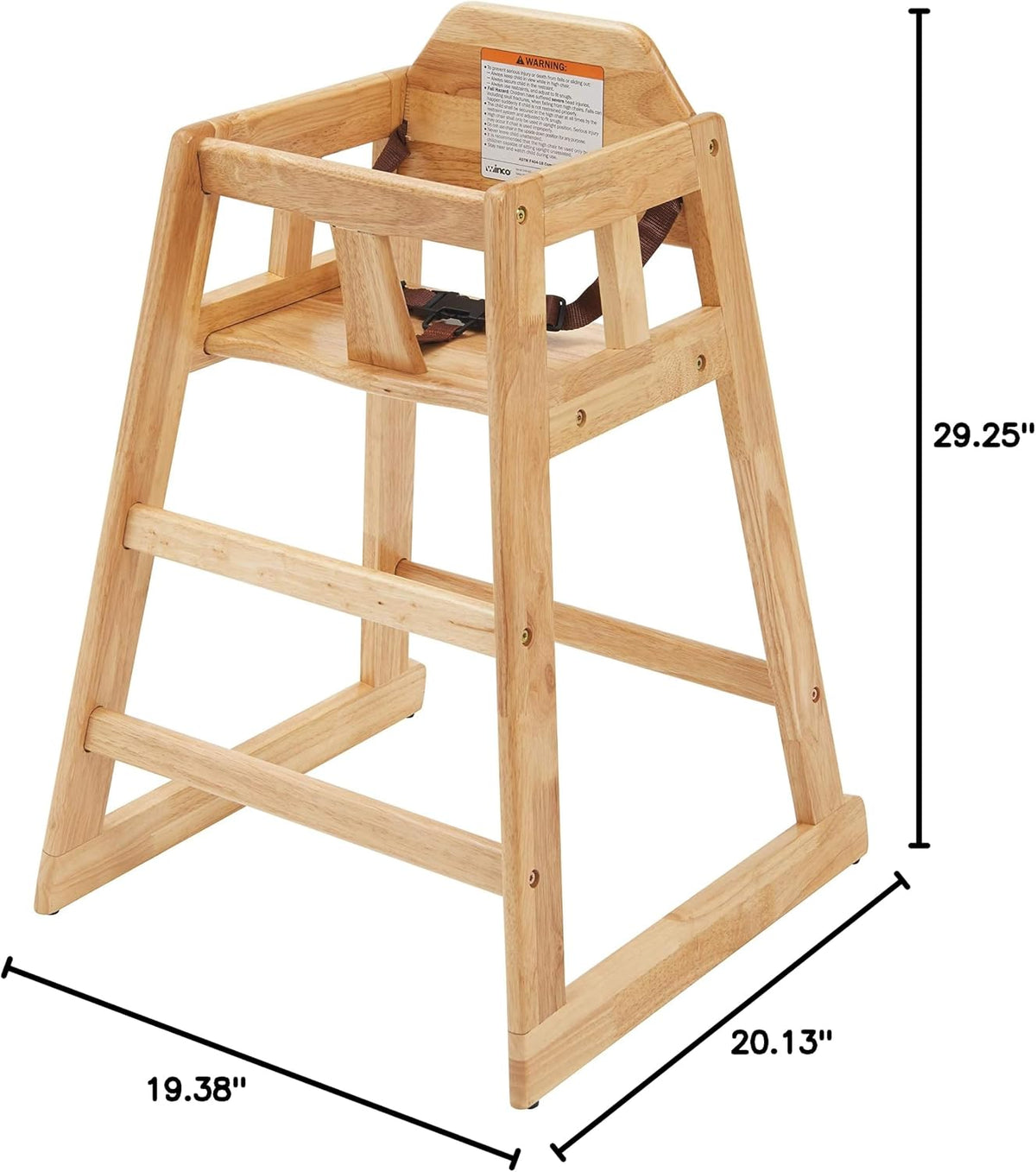 Winco Unassembled Wooden High Chair, Natural,Tan, Medium