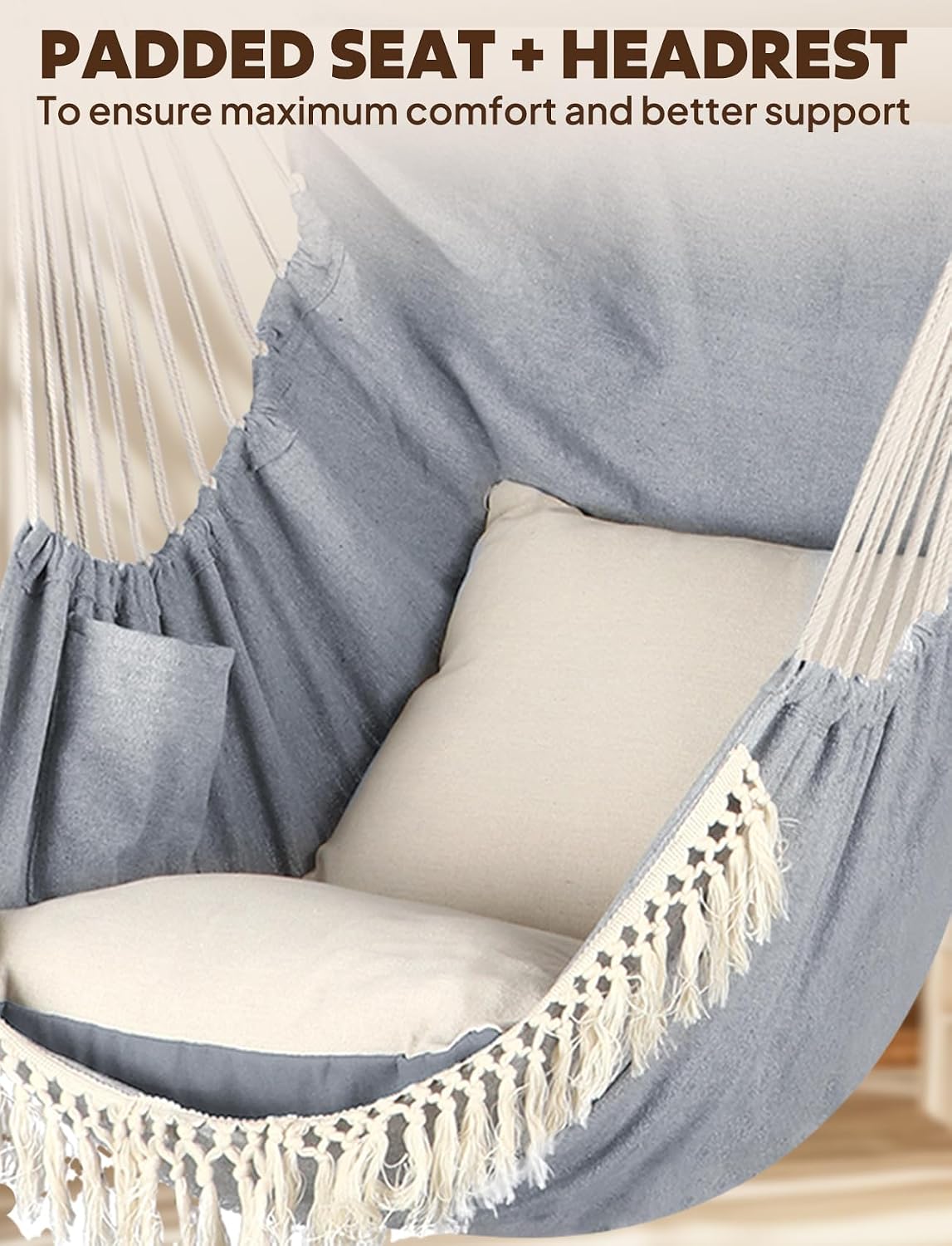 chihee hammock chair with strong webbing straps hooks, package contents
