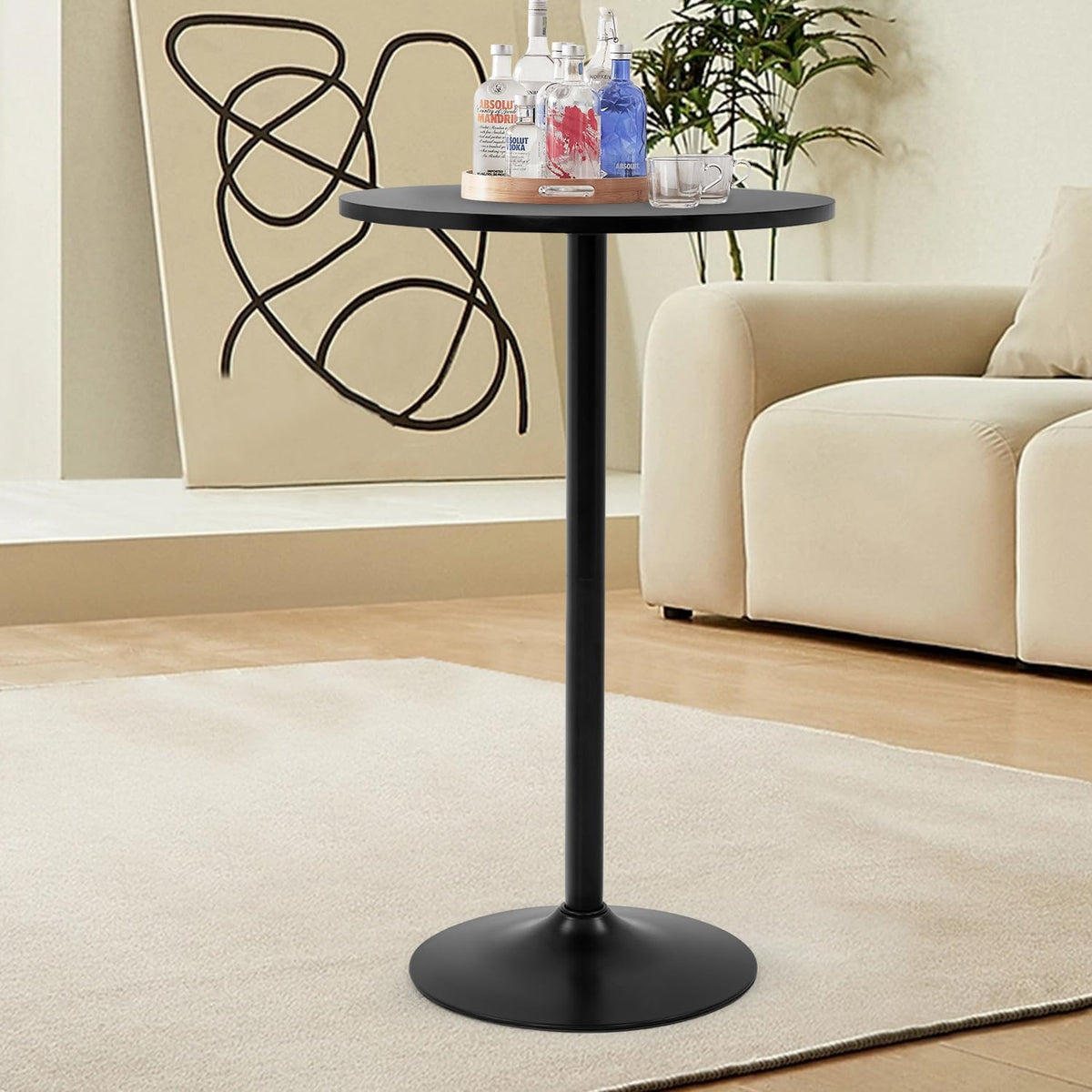 PayLessHere Bistro Bar Table 40 Inch Round Table Height Top Pub Table Cocktail for Home, Kitchen and Dining Room