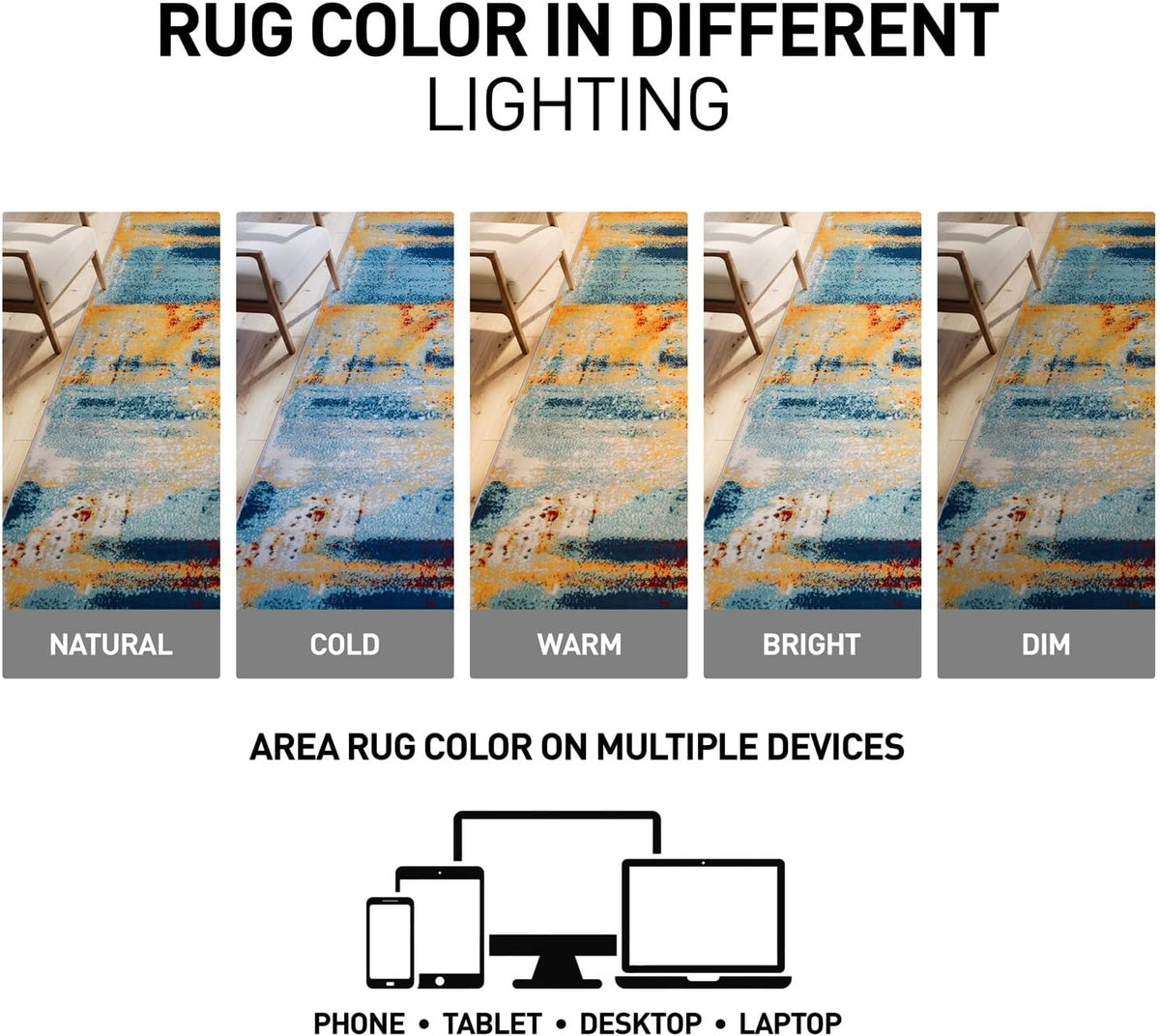 Rugshop Abstract Fade-Resistant Living Room Area Rug Multi 7'10" x 10'