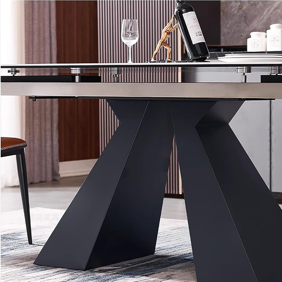 Extendable Dining Table for 8-12 Seat, White Top