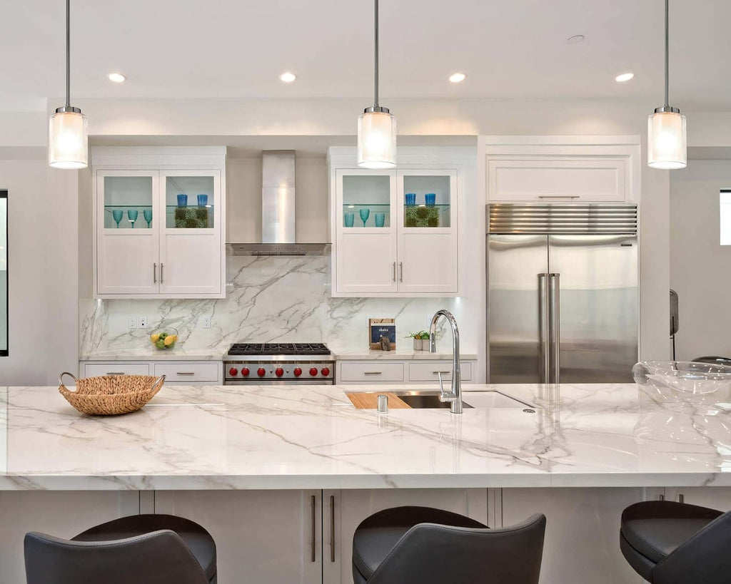 XiNBEi Lighting Modern Pendant Lighting for Kitchen Island Brushed Nickel