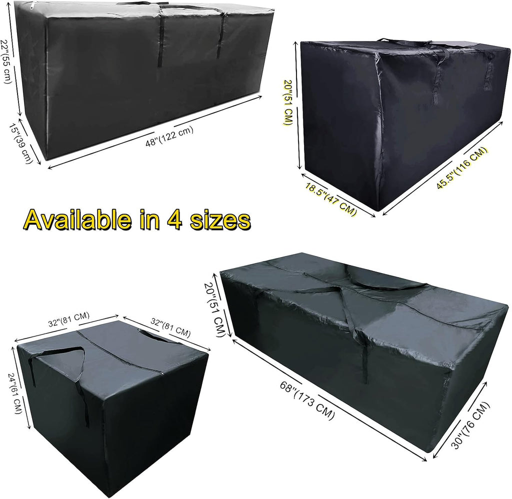Outdoor Waterproof Patio Cushion Storage Bag 2 Pack, 68" Anti-UV Weatherproof Outdoor Cushion Storage Bag with Reinforced Handles & Double Zippers