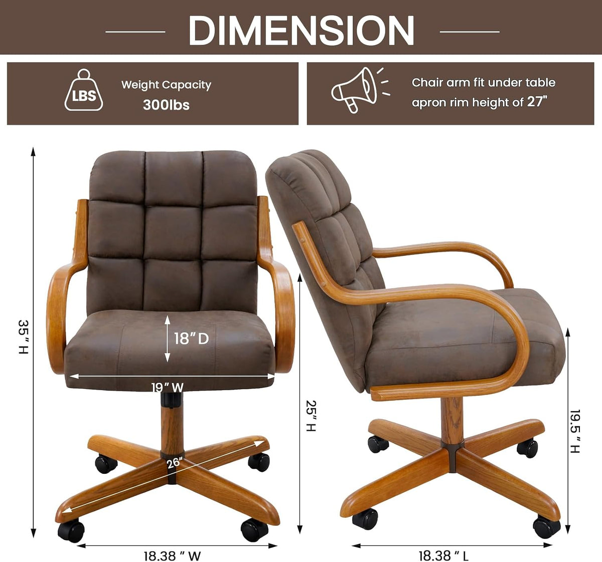 Chromcraft Douglas D9520 Swivel-Tilt Dining Chair - Chestnut - Mocha - 6pc