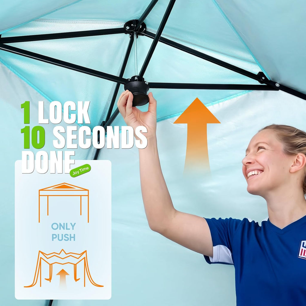 Quictent 10x10 Pop Up Canopy Tent Lightweight & Portable with 1 Sidewall