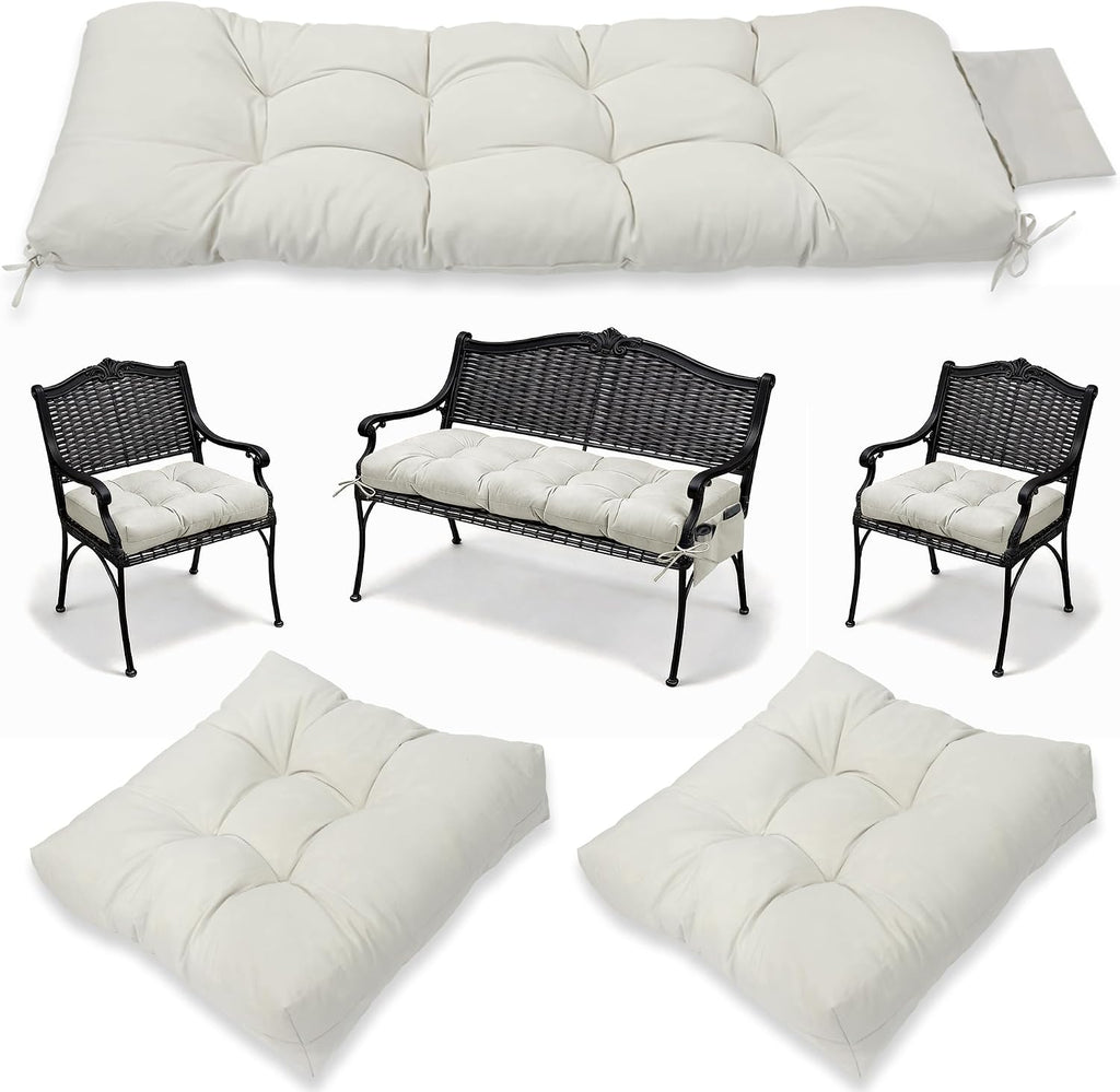 Yddsky 3Pcs Wicker Chair Cushion Sets for Patio Furniture,White,47*19*4''