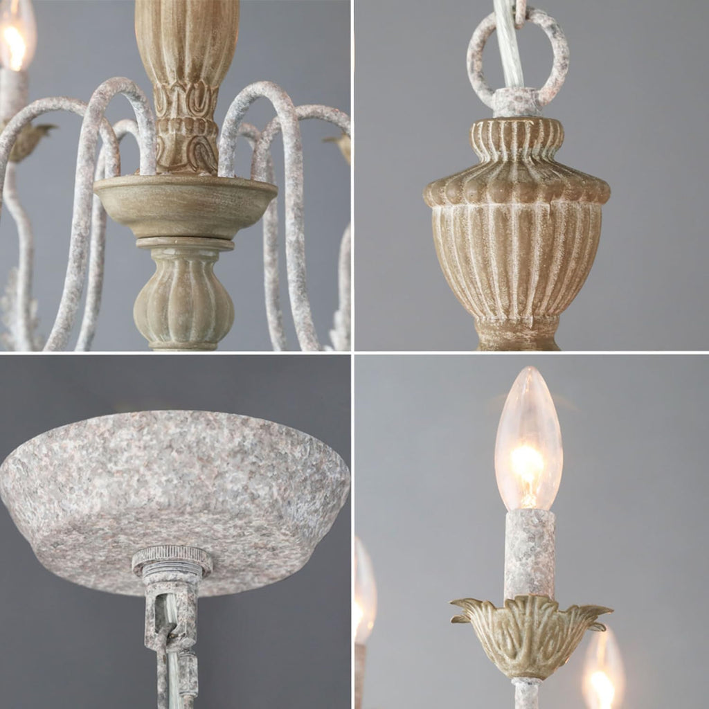 6-Light French Country Chandelier for Dining Room