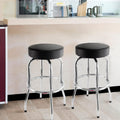 Ruedamann 29" H Swivel Bar Stool, Black Leatherette Padded Seat