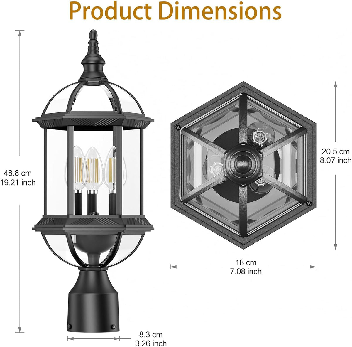 3 Light Lantern Post Lights Outdoor Lamp Post Light Fixture