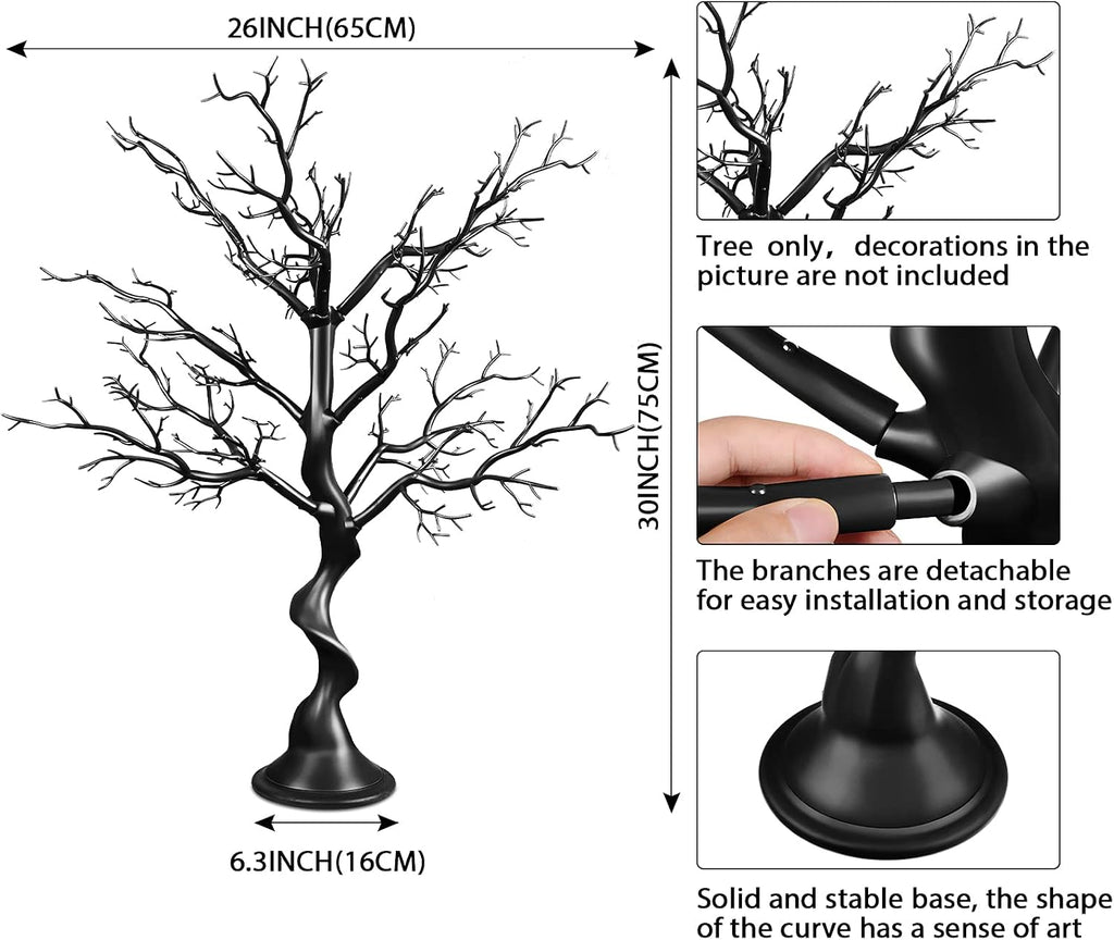 Jetec Halloween Christmas Tree Centerpieces Table 30 in Manzanita, Black