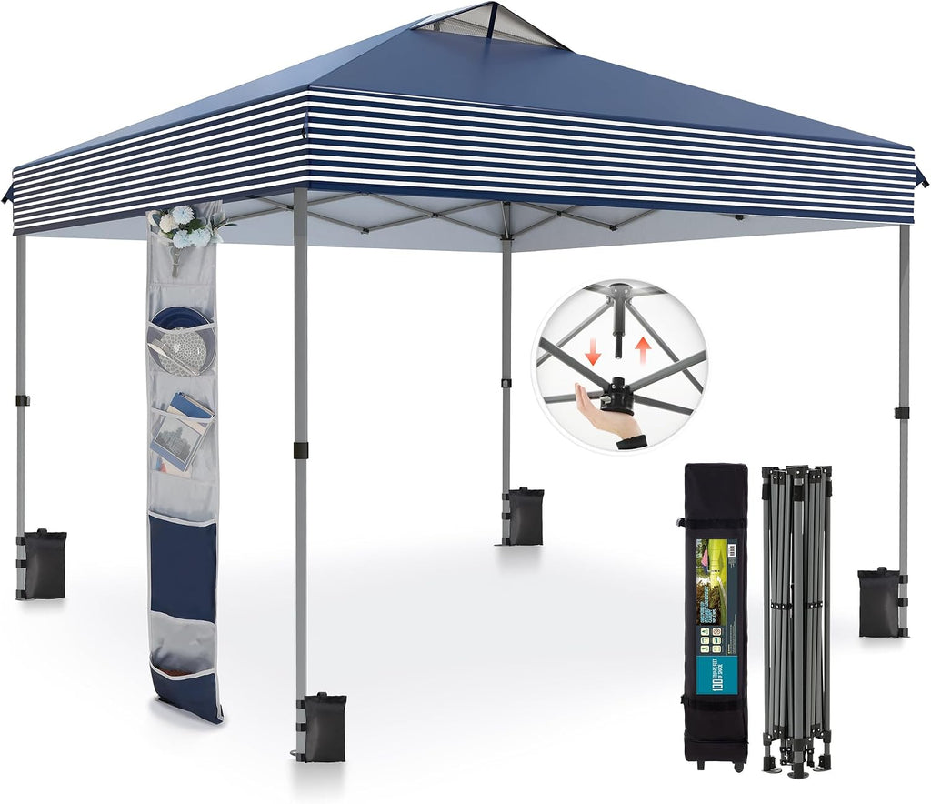 Sophia & William Canopy Tent 10x10 Pop up, One Person Push Set up Tents