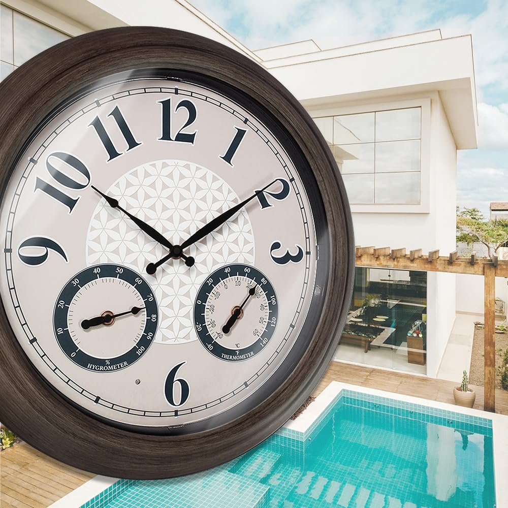 Presentime 18 Inch Illuminated Outdoor Clock