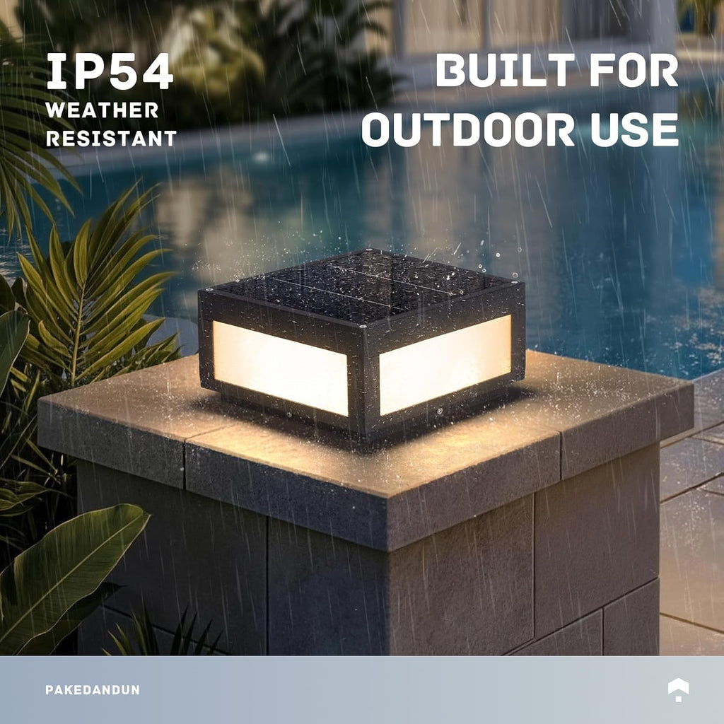 Solar Post Lights Outdoor, 9.84" Solar Pillar Lights Outdoor