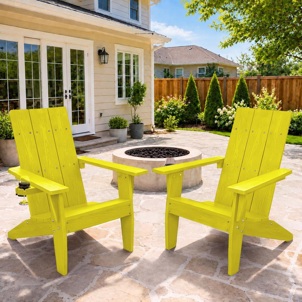 MXIMU Adirondack Chairs Set of 2, 450lb Capacity & 33in Tall Backrest