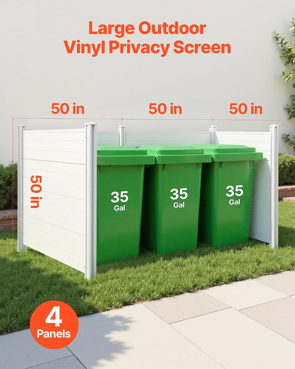 VEVOR Outdoor Privacy Screens 50" W x 50" H 4-Panel Air Conditioner Fence